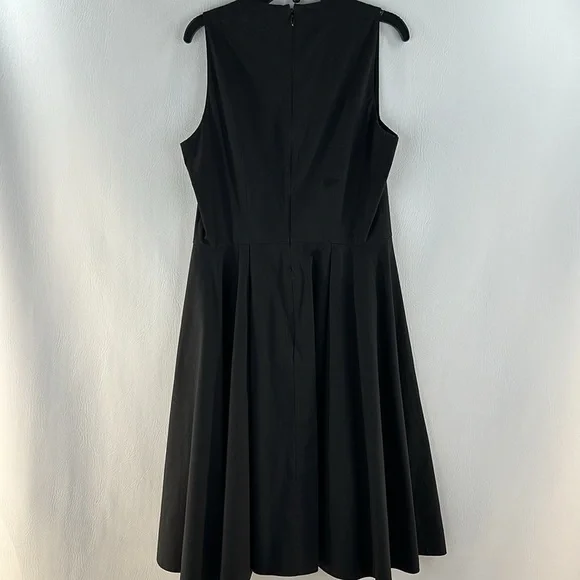 COS Classic Black Fit and Flare Cotton Dress, 8 - Picture 5 of 8